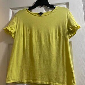 Talbots Women’s Yellow Pima Cotton Short Sleeve Shirt Top